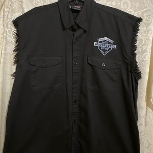 Men’s 2XL Black sleeveless Biker Shirt